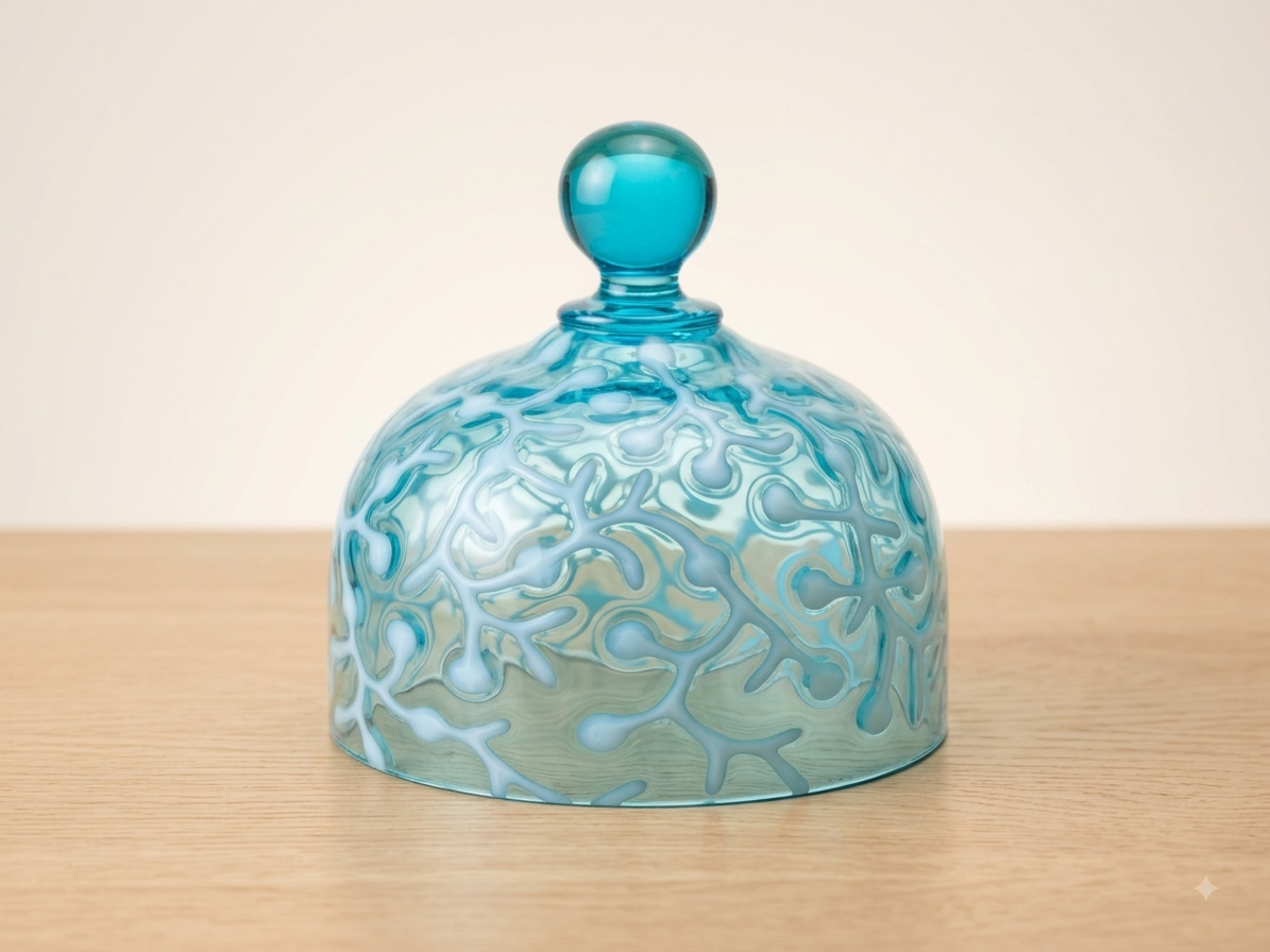“ SEAWEED” SUGAR BOWL COVER HOBBS GLASS CO.