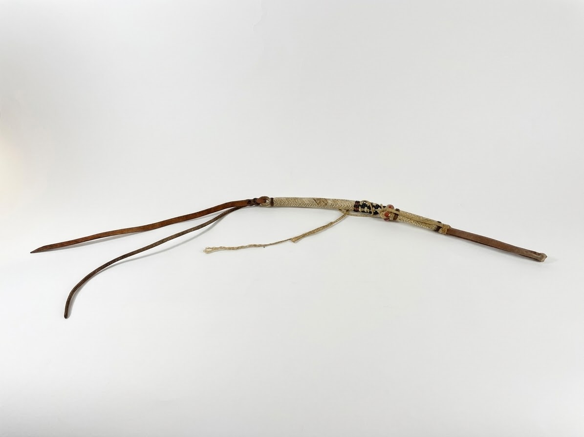 VINTAGE BRAIDED LEATHER HORSE WHIP